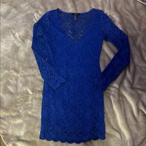 Elegant Blue Lace Dress